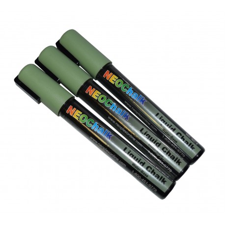 1/4" Chisel Tip Earth Tone Liquid Chalk Marker - Sage Green 3 Pack